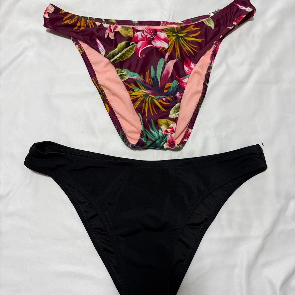 Shade & Shore Floral and Black Bikini Set